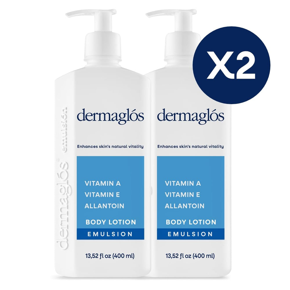 Dermaglós packaging highlights value and long-lasting hydration.