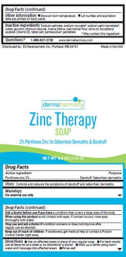 DermaHarmony soap in use on skin for soothing irritation and flaking