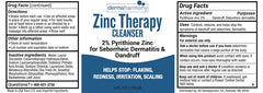 DermaHarmony 2% pyrithione zinc cleanser packaging shows USA made, dye-free formula for sensitive skin.