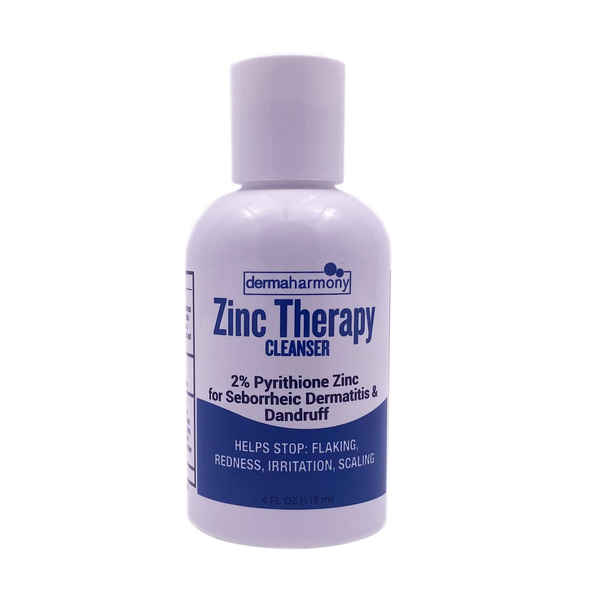 DermaHarmony 2% Pyrithione liquid cleanser bottle with easy-pour design for everyday cleansing.