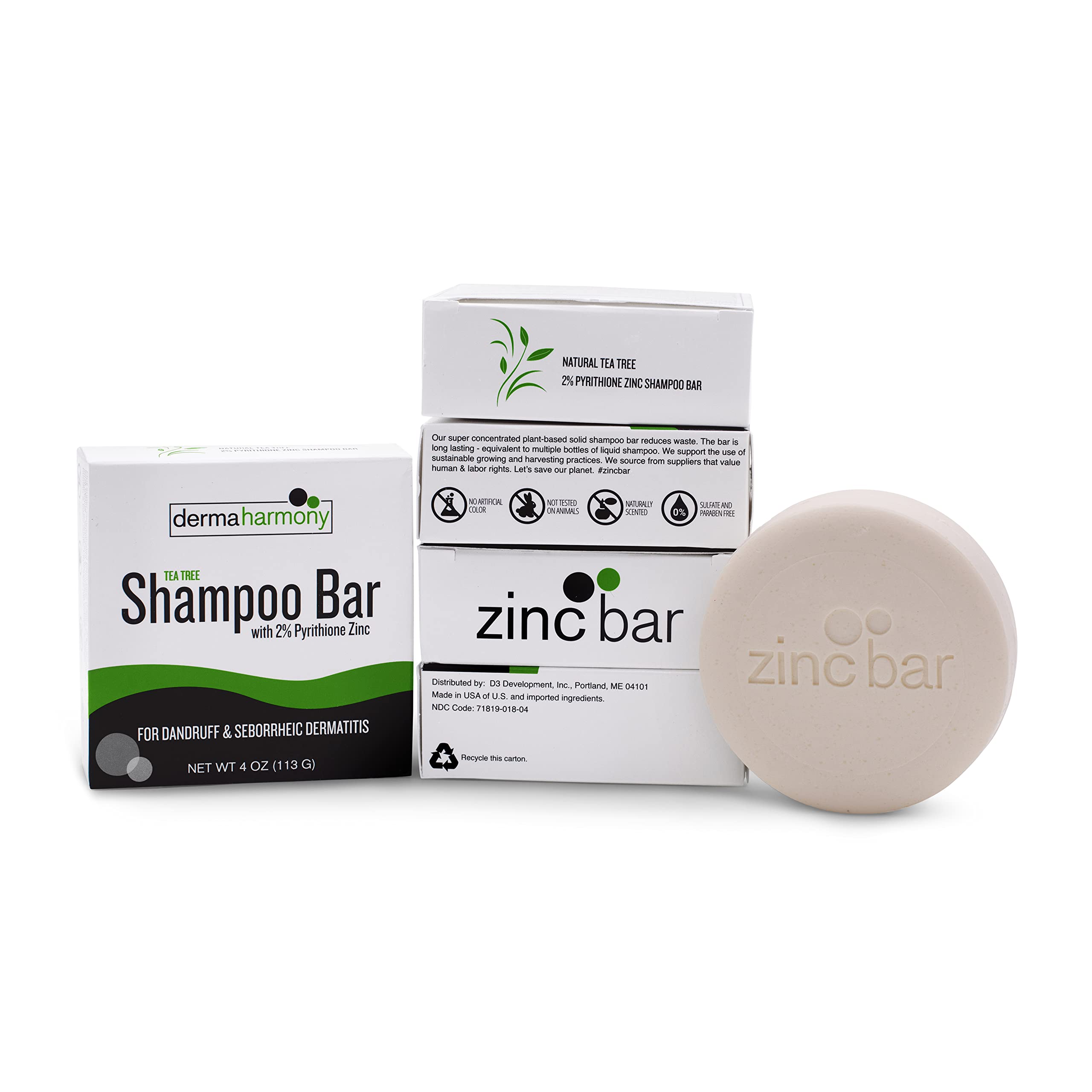 Dermaharmony Tea Tree Shampoo Bar — plant-based ingredients, SLS-free cleansing.