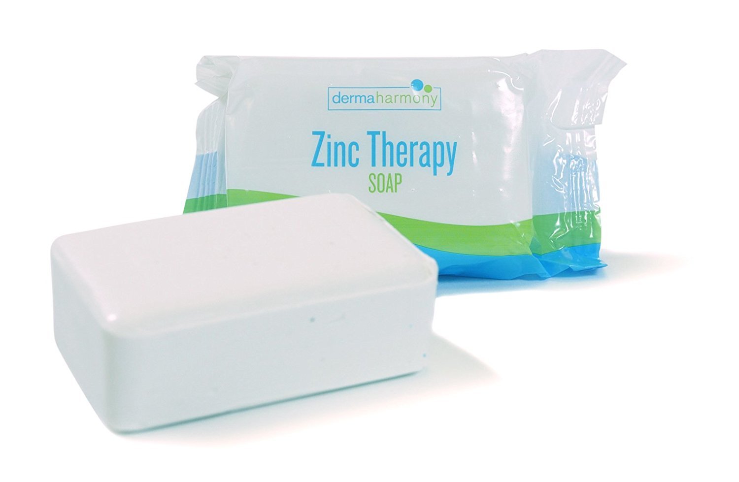 DermaHarmony Pyrithione Zinc soap bar with coconut and olive oils for gentle daily care.