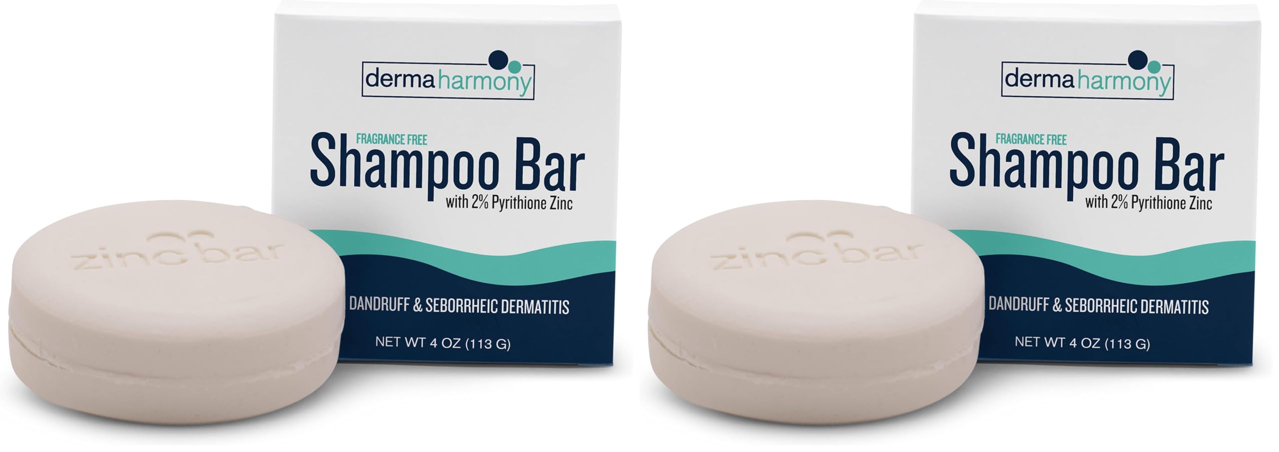 Dermaharmony fragrance-free shampoo bar front view for dandruff care