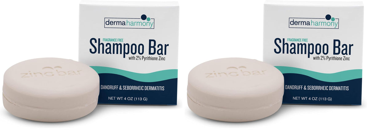 Dermaharmony fragrance-free shampoo bar front view for dandruff care