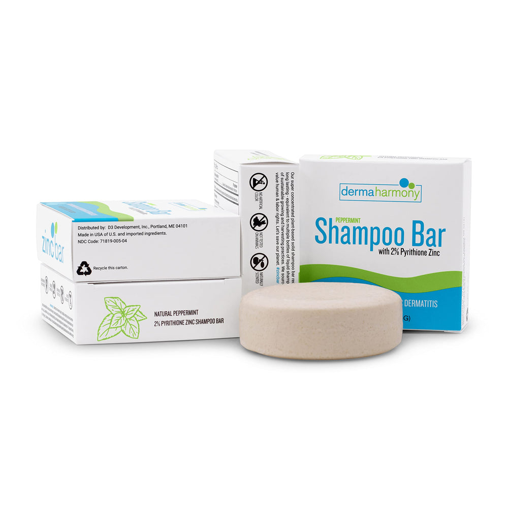 DermaHarmony peppermint shampoo bar lather view with refreshing aroma