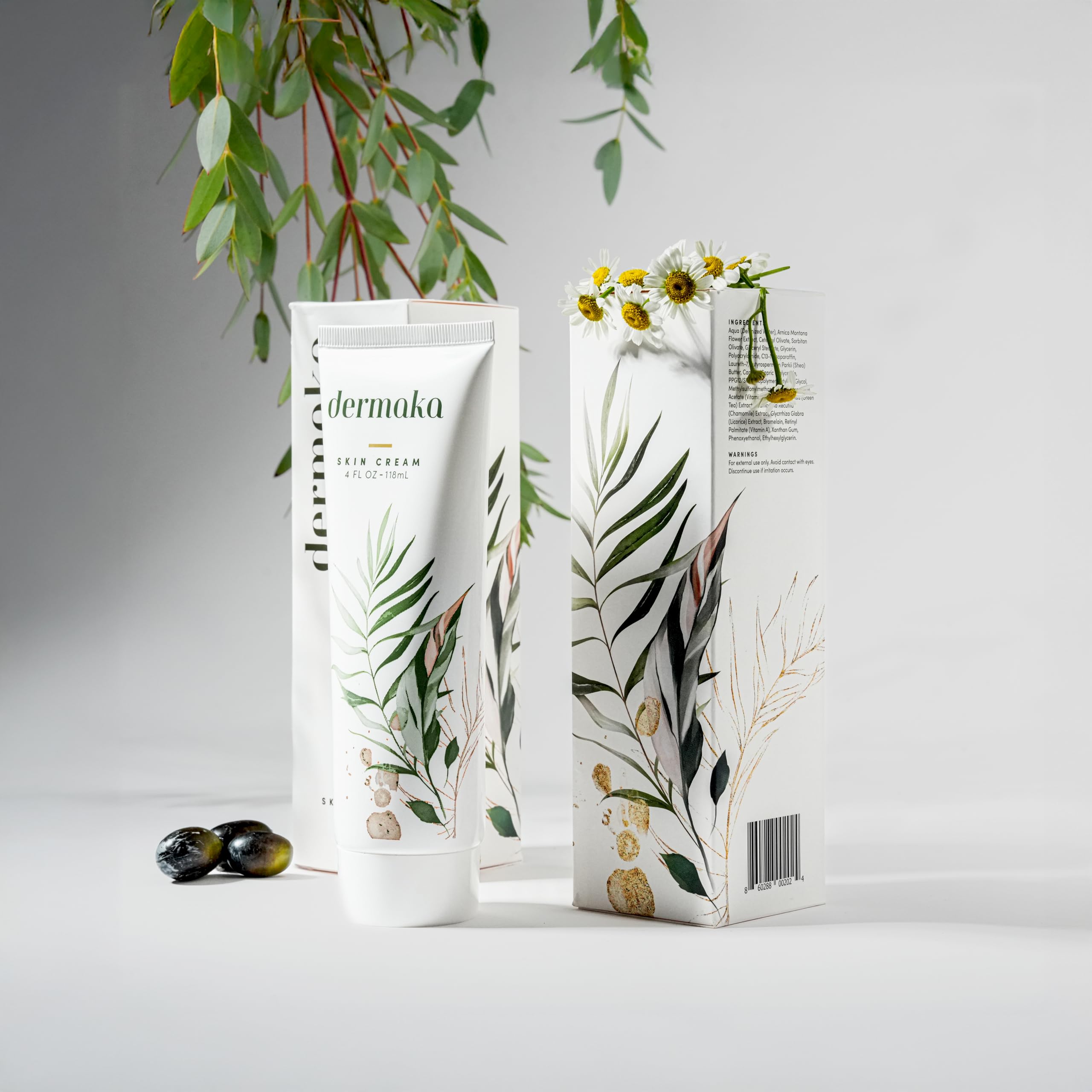 Dermaka cream as facial moisturizer for sensitive skin close-up.