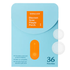 DERMAKR discreet acne patch packaging shown in a portable two-pack box
