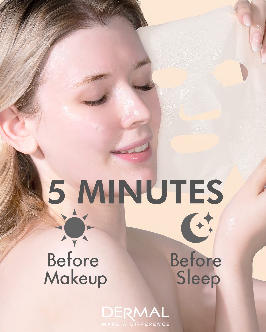 DERMAL night routine image invites a calming, restorative skincare session.