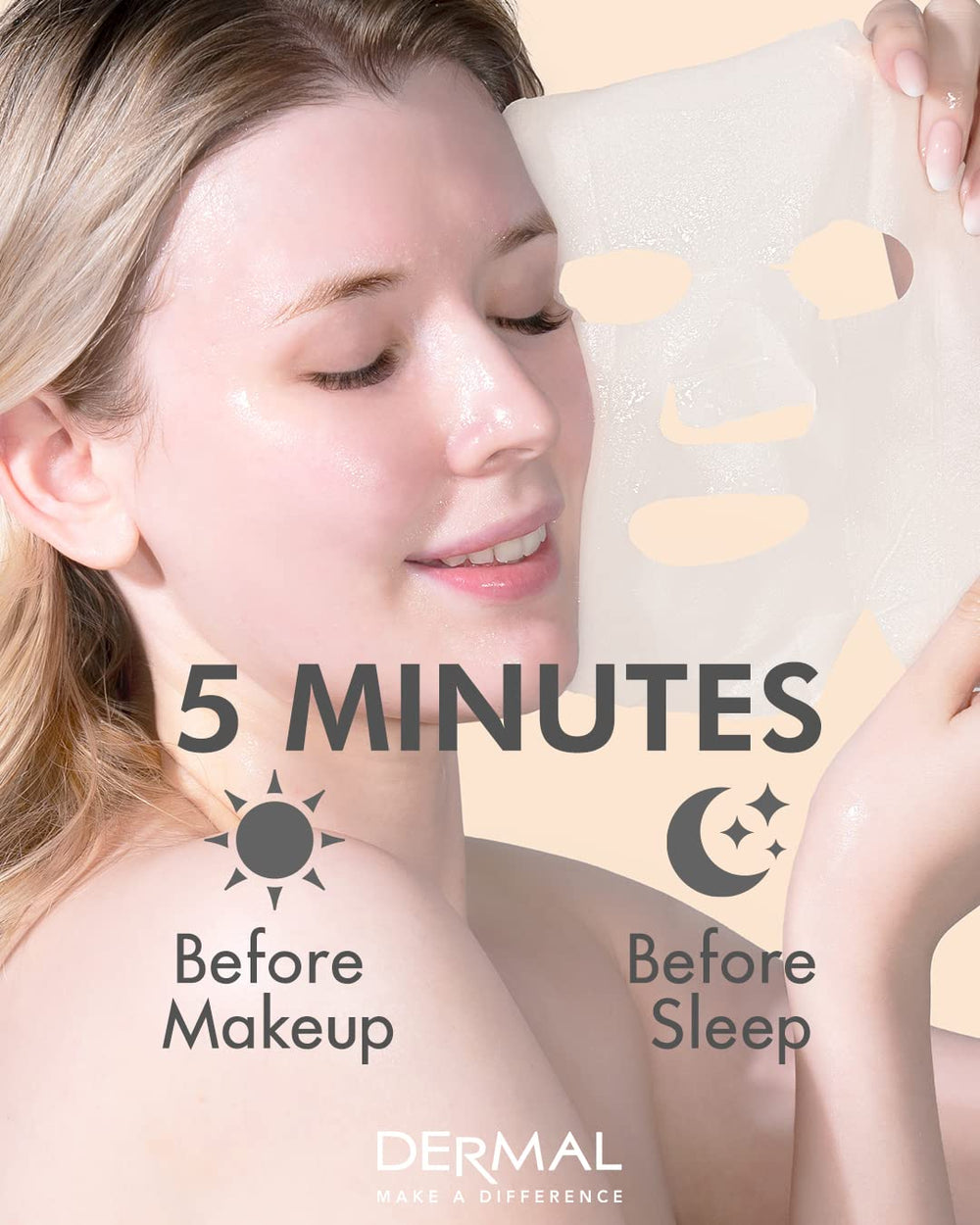 DERMAL night routine image invites a calming, restorative skincare session.