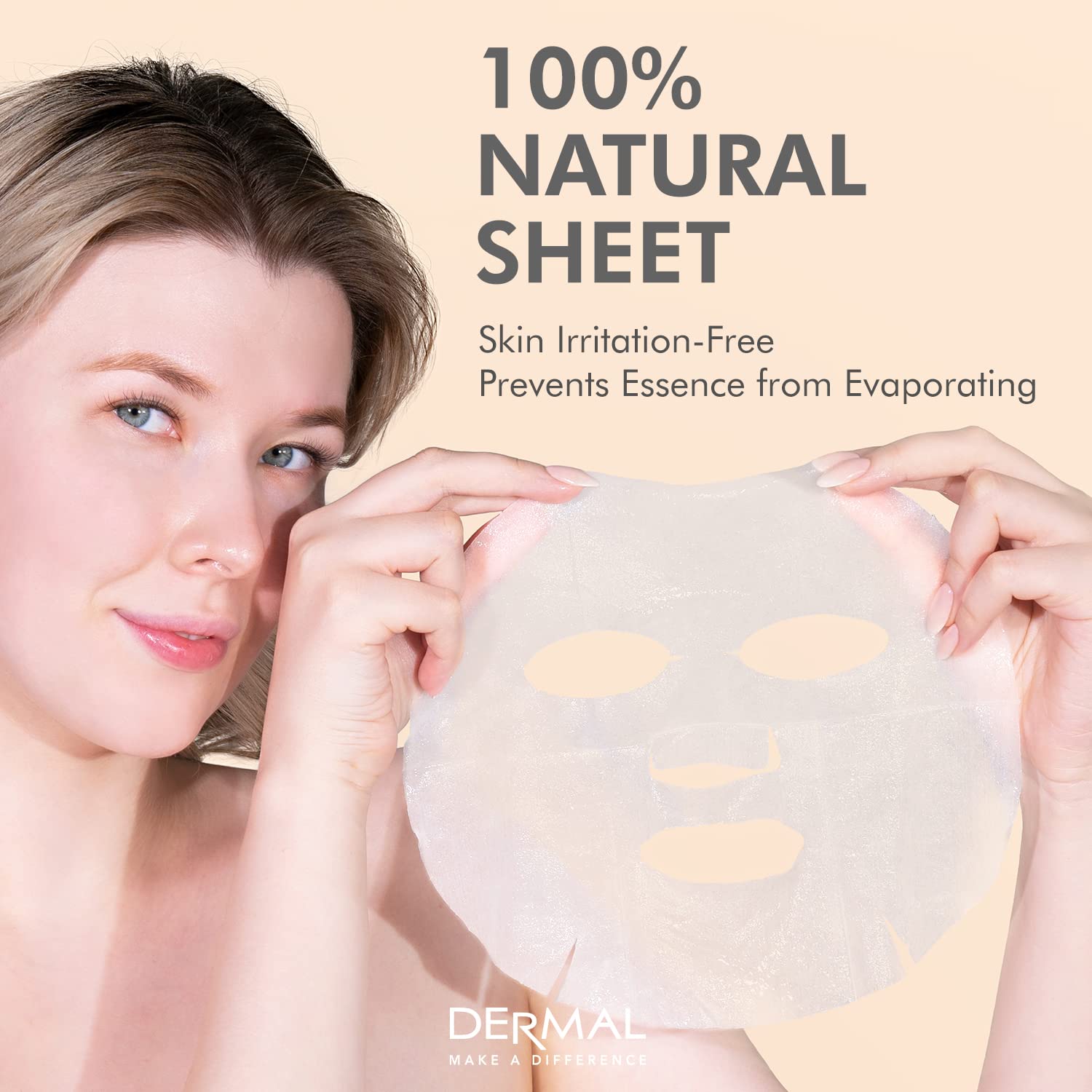 DERMAL tea tree rose honey mask sheet with gentle nourishment.