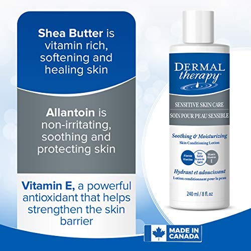 Dermal Therapy calming lotion application demonstrates quick absorption for comfortable skin.