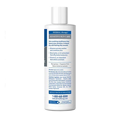 Dermal Therapy label and packaging showcase fragrance-free, hypoallergenic formula.