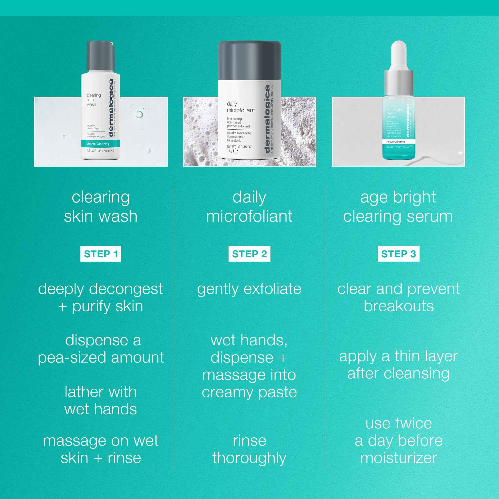 Dermalogica Clear and Brighten Kit packaging front for a compact travel-friendly routine.