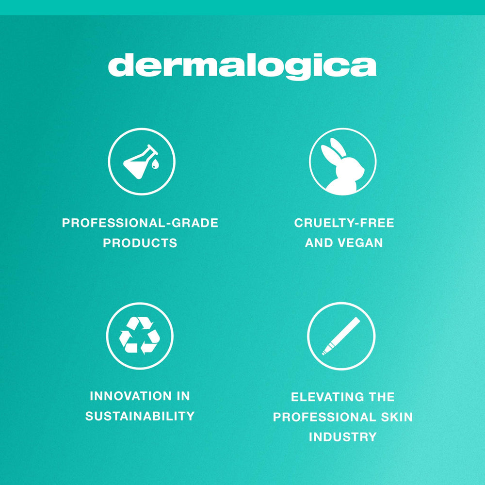 Dermalogica Clear and Brighten Kit routine display suggests a simple daily regimen.