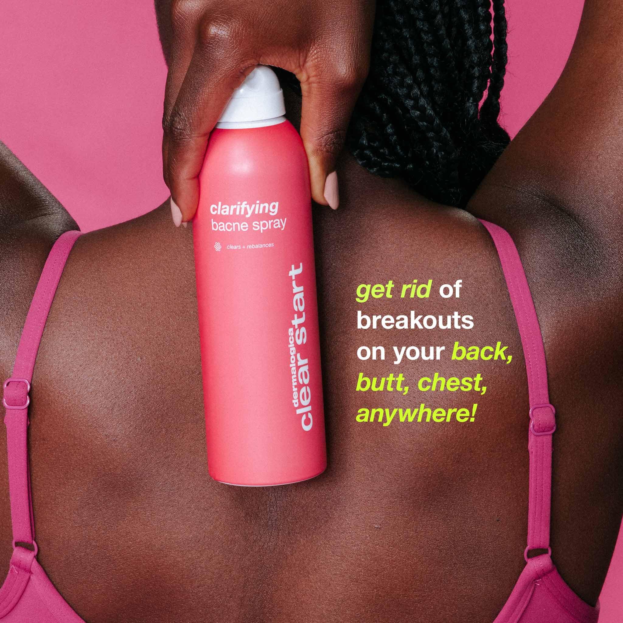 Dermalogica Clear Start Bacne Spray with argan oil for lightweight hydration.