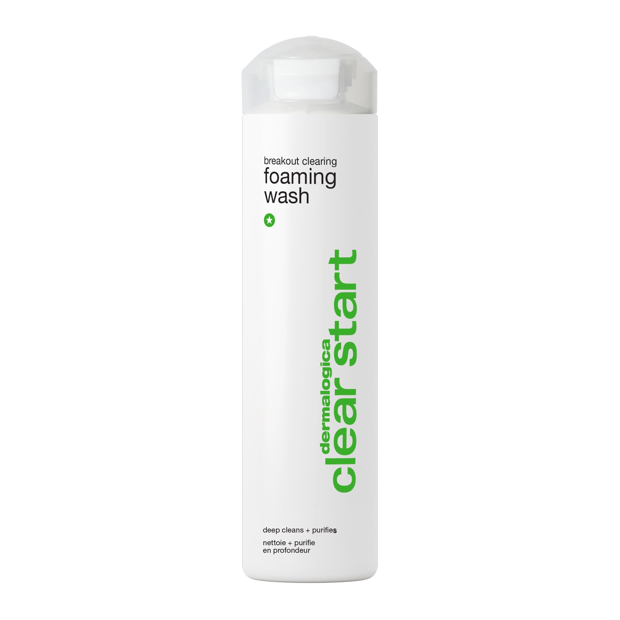 Dermalogica Clear Start foaming wash bottle—daily purifying cleanse for clearer pores.