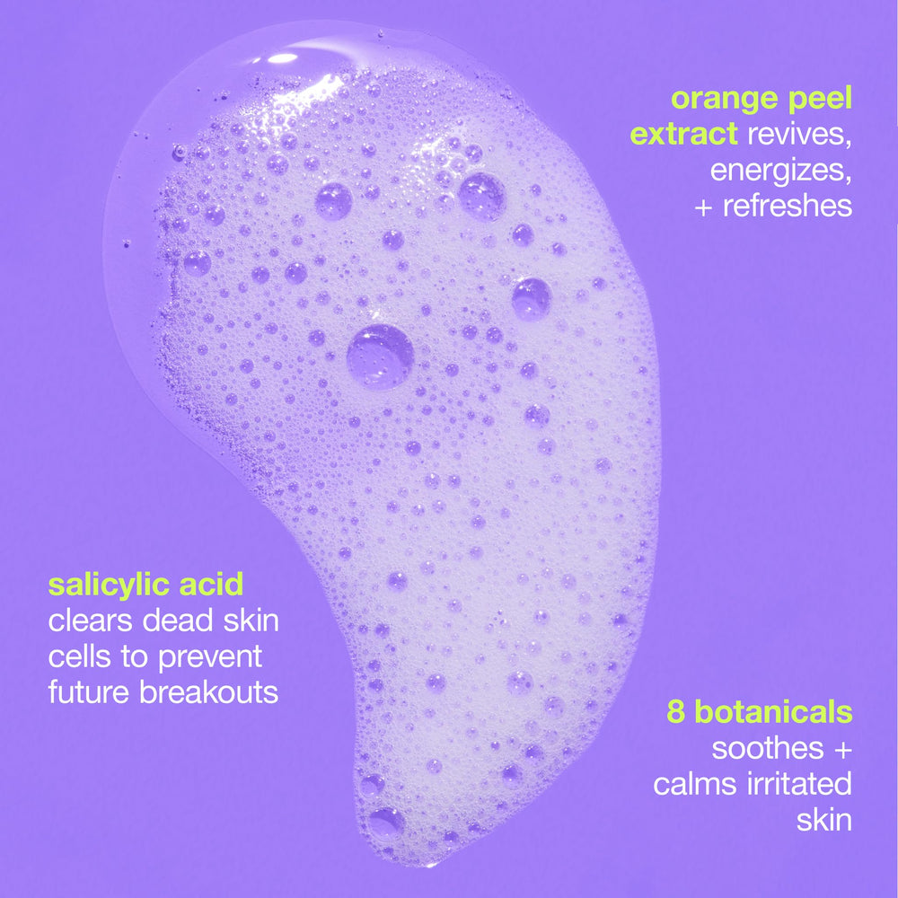 Dermalogica Clear Start foaming wash on face during morning routine.