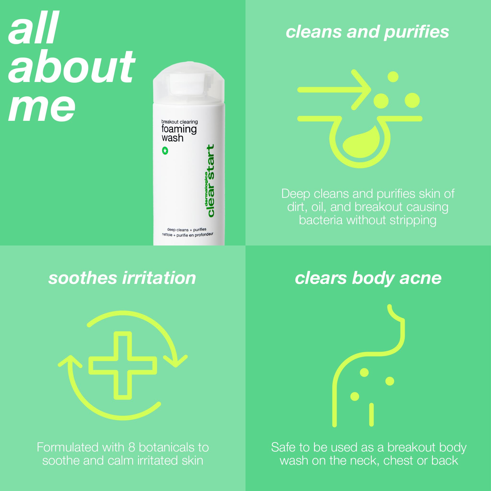 Dermalogica Clear Start foaming wash tea-tree-oil ingredient detail on label.