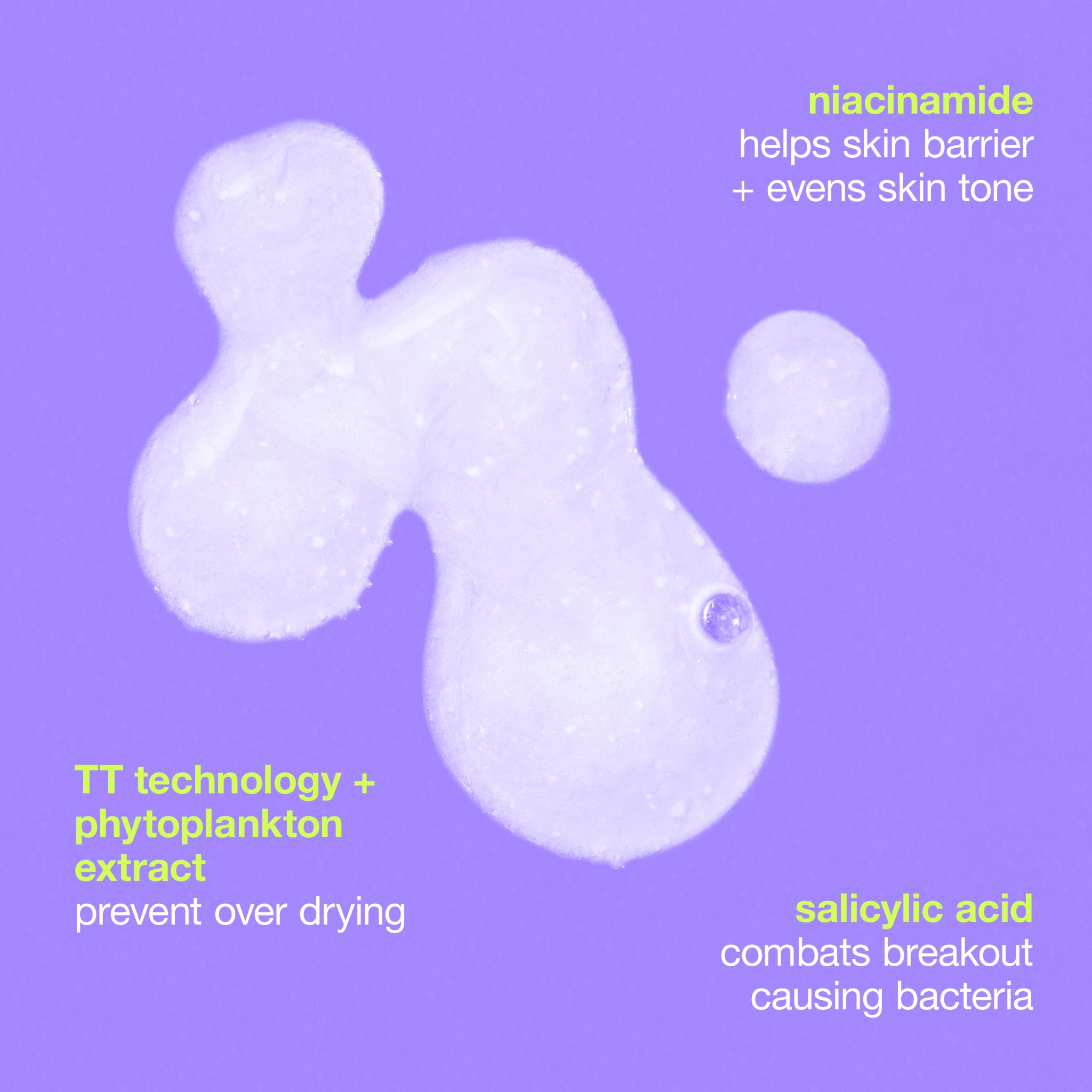 Dermalogica Clear Start Niacinamide benefit closeup emphasizes skin barrier support.