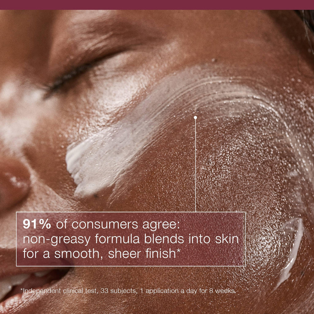 Dermalogica Dynamic Skin Recovery SPF50 applied under makeup for balanced coverage.