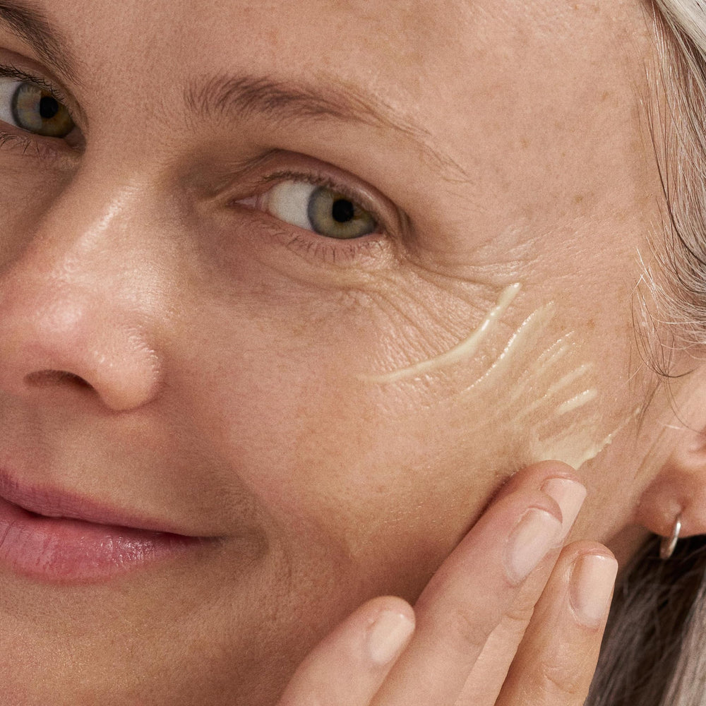 Swirl of serum texture highlighting smooth application and feather-light feel