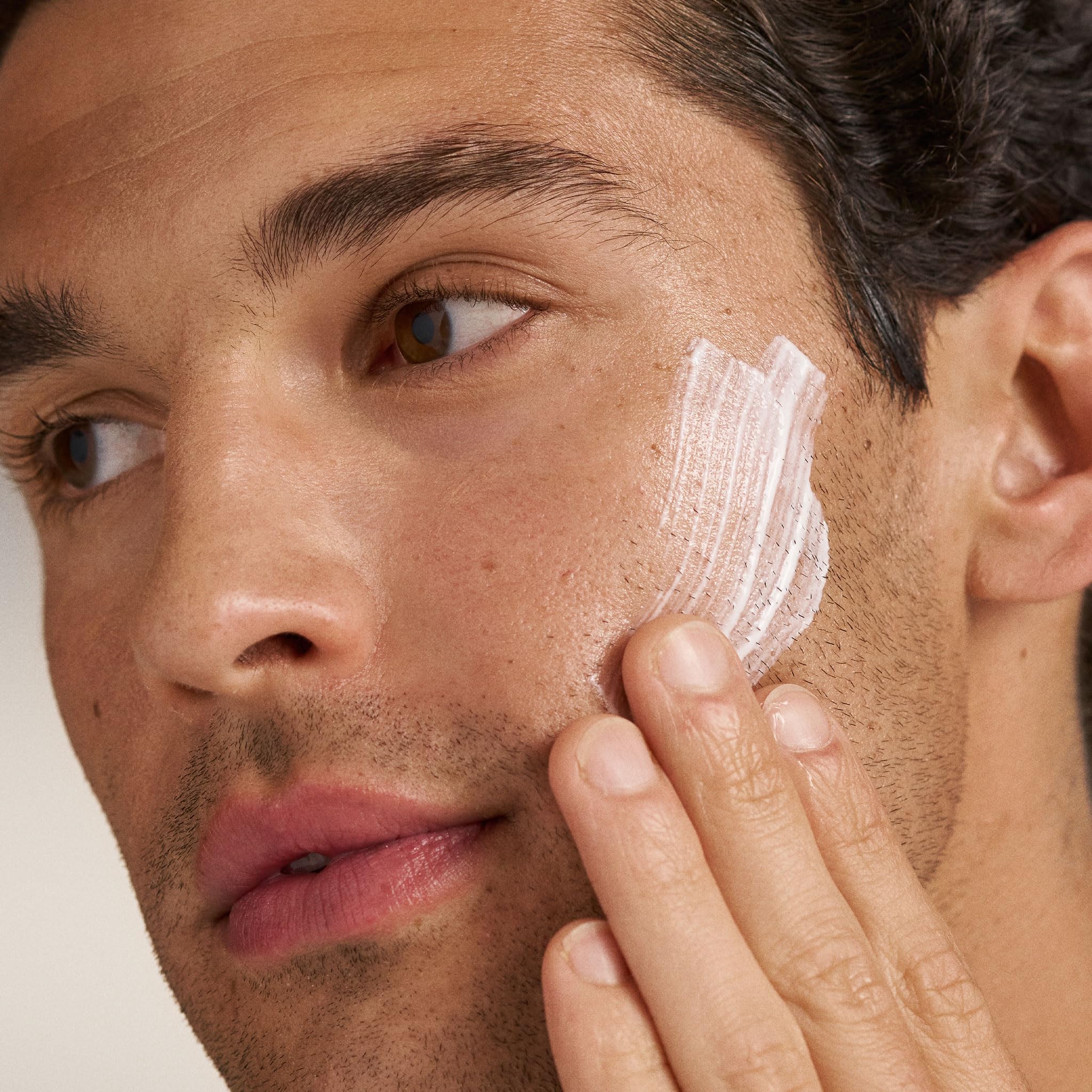Dermalogica PowerBright SPF50 application on face demonstrating even coverage.