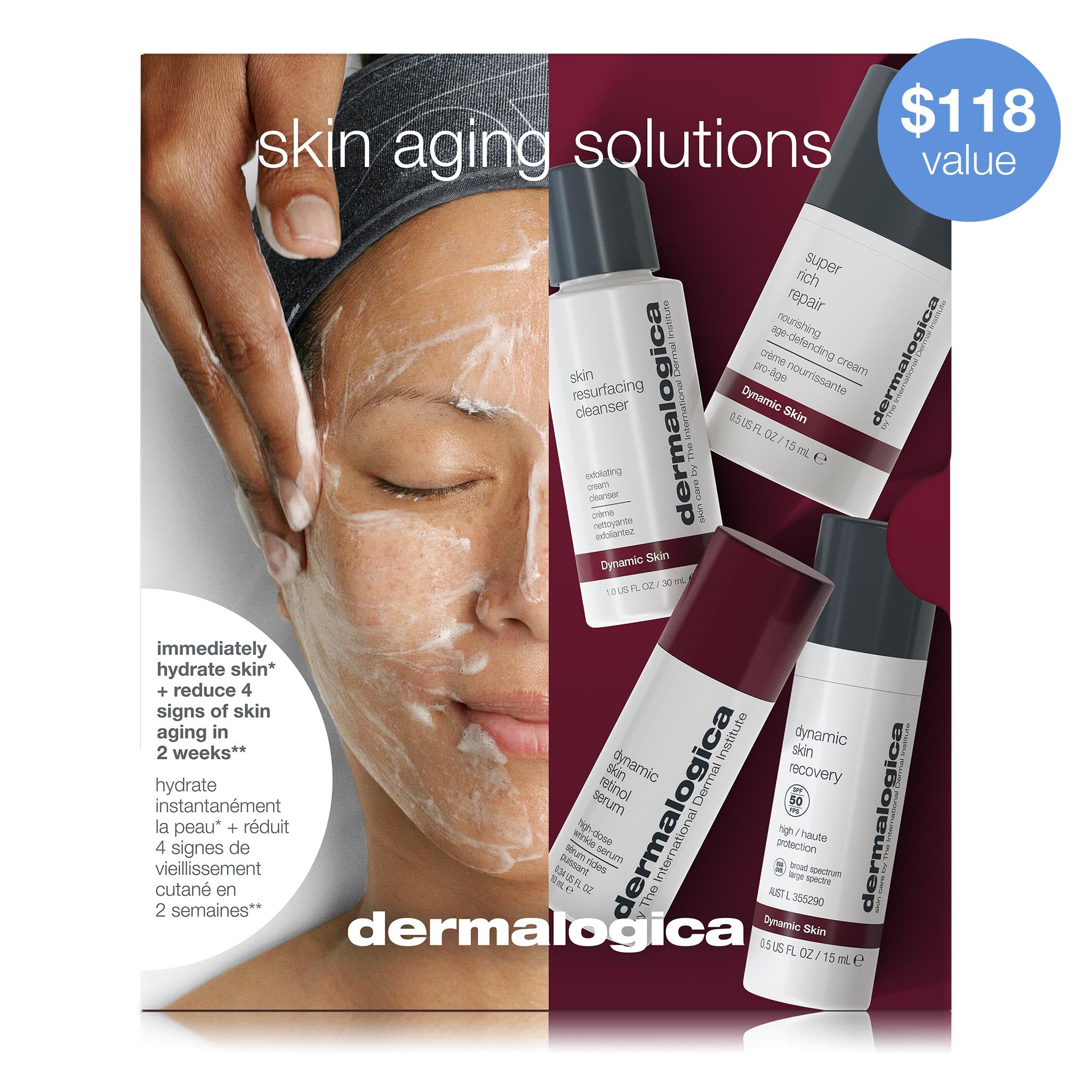 Dermalogica Skin Aging Kit application-step close-up demonstrates layering steps