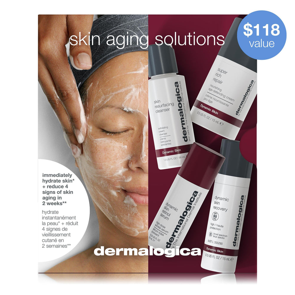 Dermalogica Skin Aging Kit application-step close-up demonstrates layering steps