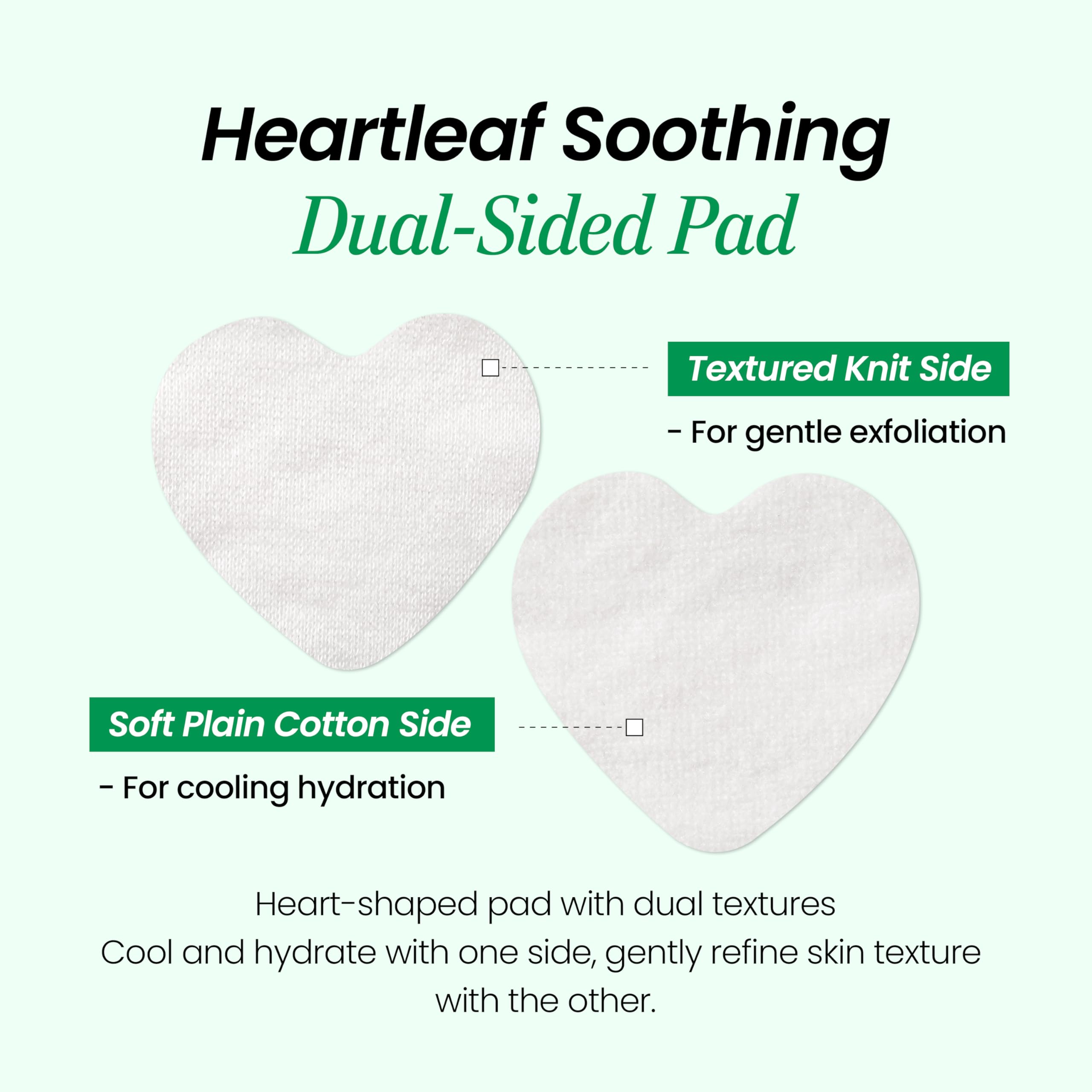 DERMALOGY heartleaf toner pad saturated wipe demonstrates gentle cleansing.