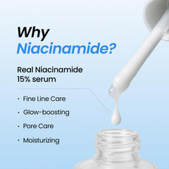 DERMALOGY Niacinamide serum close-up highlighting a luminous, even-looking complexion