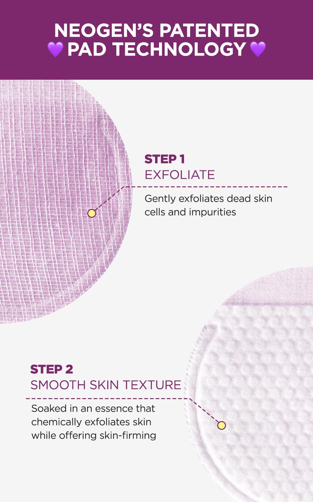 DERMALOGY Bio-Peel Gauze texture close-up, highlighting dual exfoliation for clearer skin.