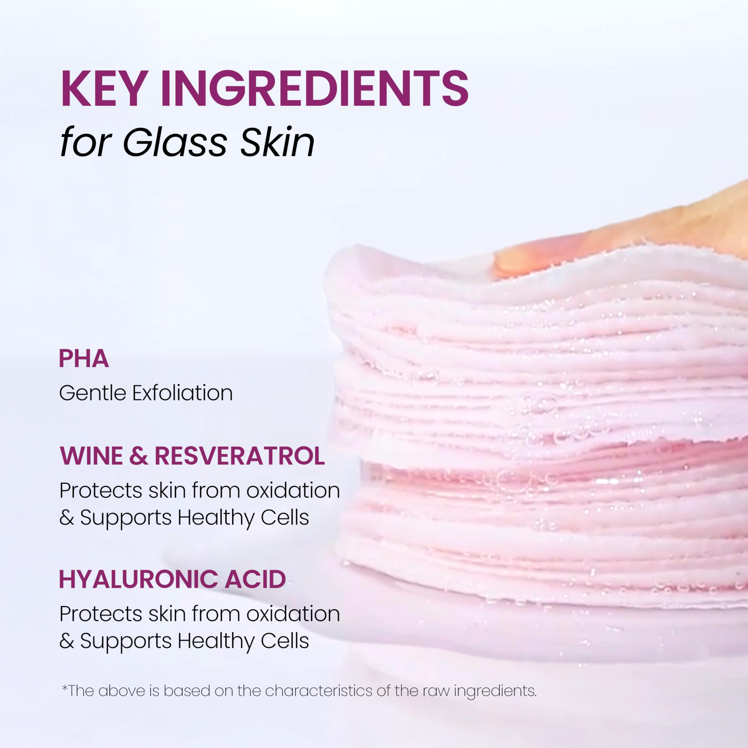 Bio-Peel gauze layers illustrate dual peeling action for smoother skin.