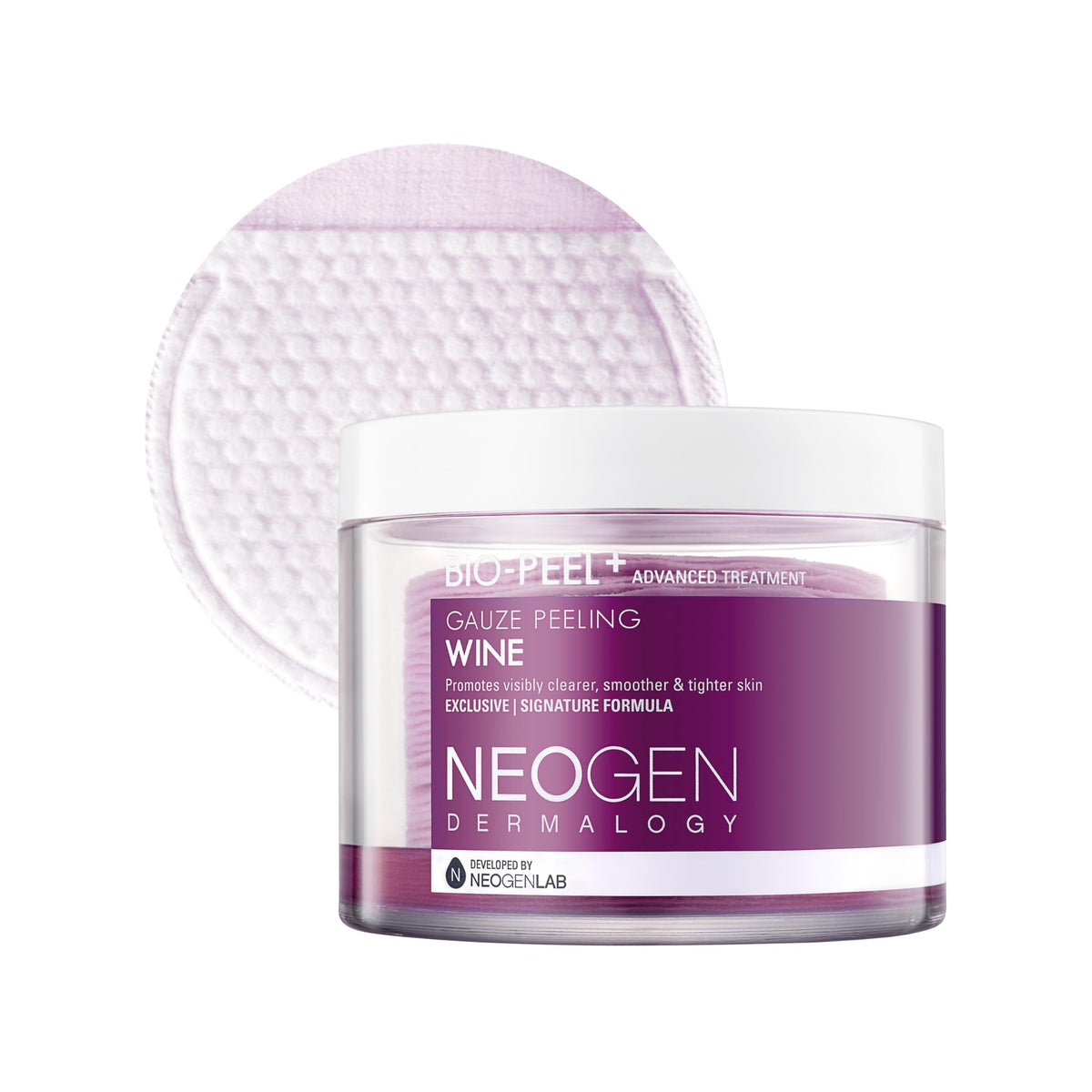DERMALOGY by NEOGENLAB Bio-Peel Wine Pad pack for gentle exfoliation and glow.