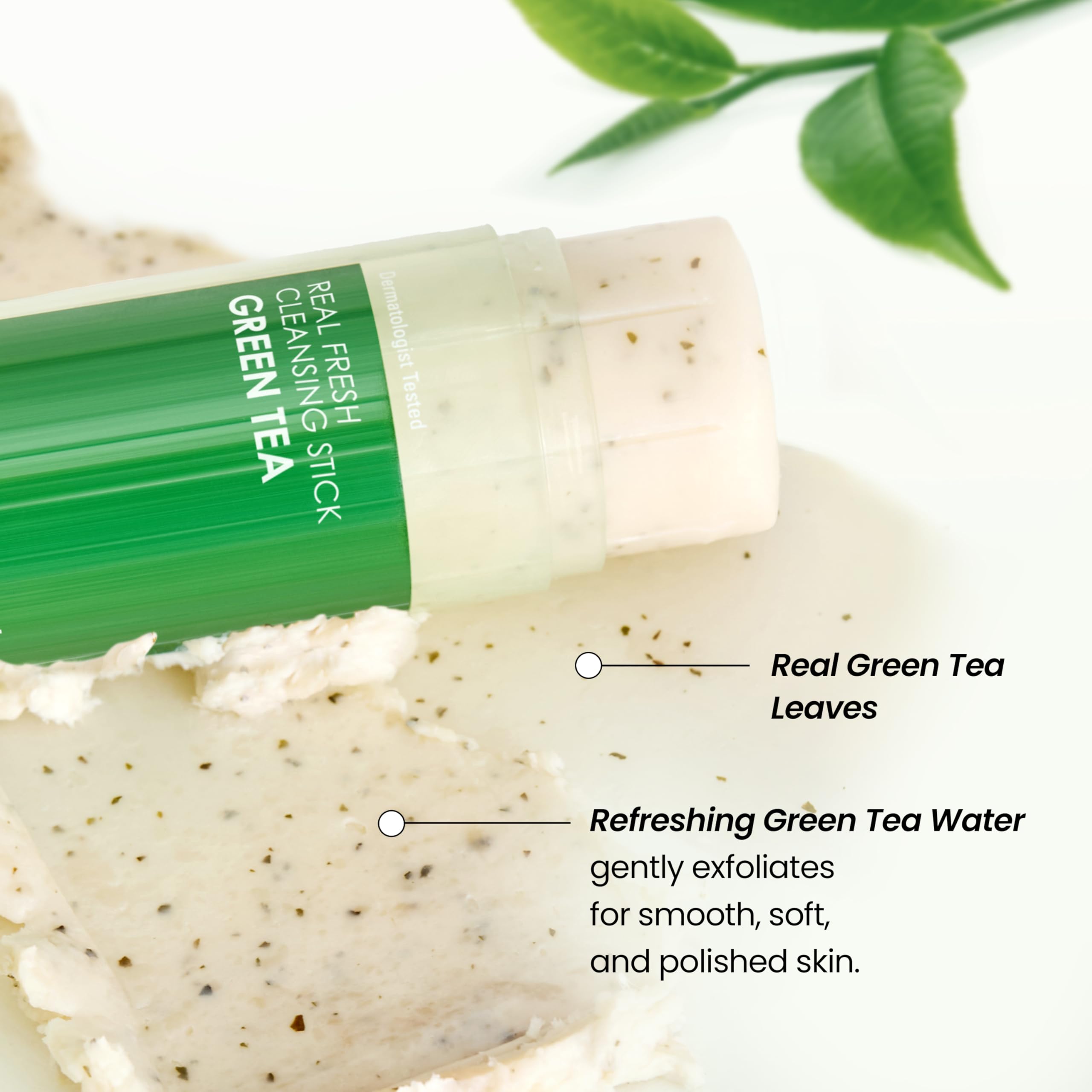 DERMALOGY by NEOGENLAB highlights green tea seed oil and natural ingredients for hydration.