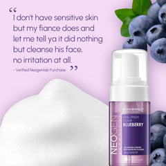 DERMALOGY Real Fresh Foam with blueberries at the bottom for a fruit-forward cleanse.