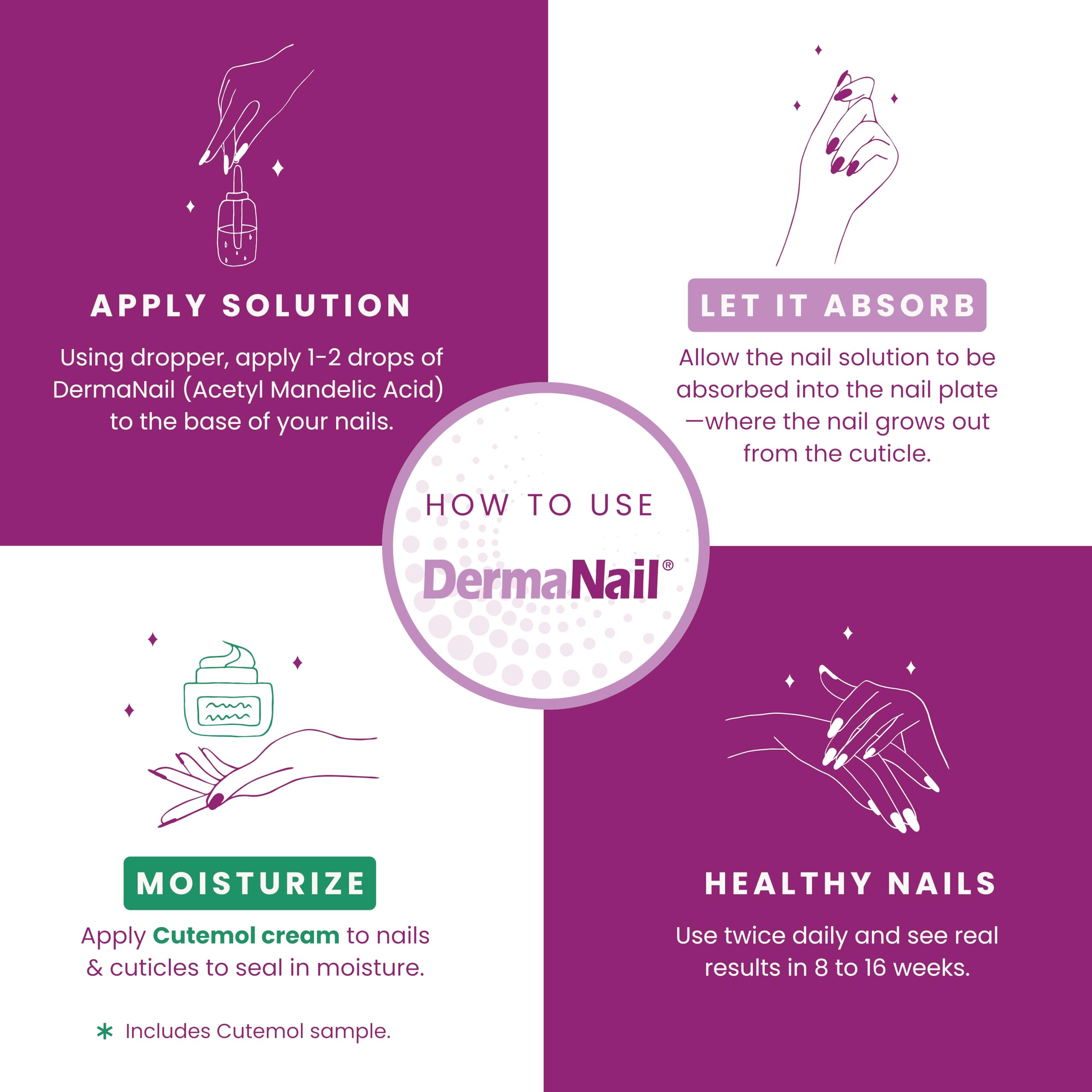 DermaNail nails close-up showing healthier appearance.