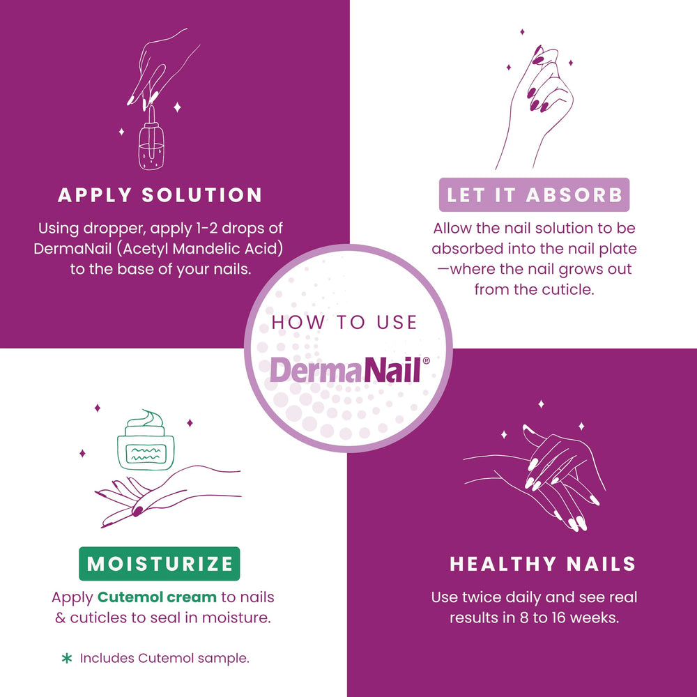 DermaNail nails close-up showing healthier appearance.
