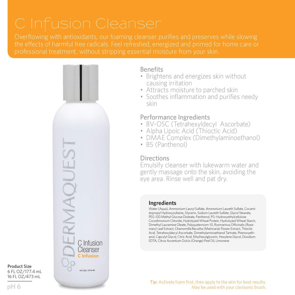 Applying DermaQuest C Infusion Cleanser to the face to create a gentle foam