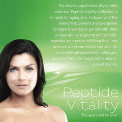 Hands applying DermaQuest Peptide Vitality Cream for easy day and night care.