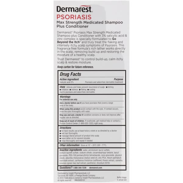 Dermarest fragrance-free formula seal signals dermatologist-tested credibility.