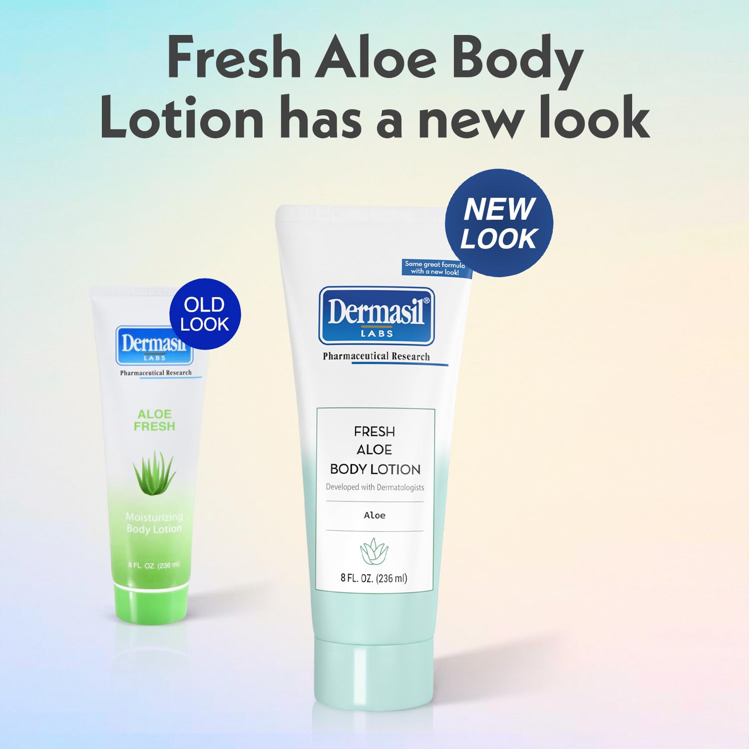 Dermasil Fresh Aloe lotion being dispensed on skin shows quick absorption.