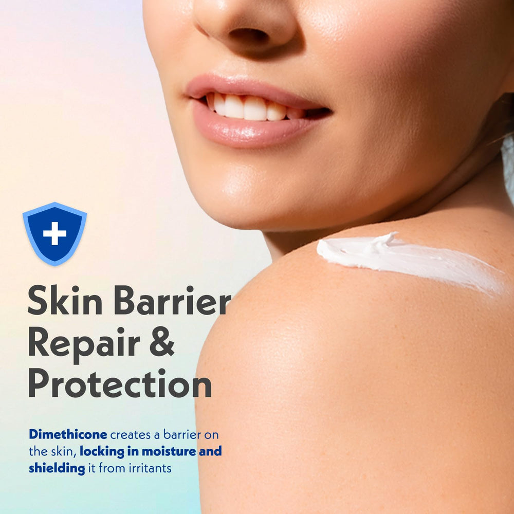 Dermasil Fresh Aloe lotion on skin with plant oils for daily moisture.