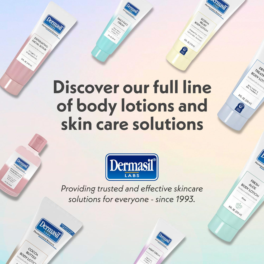 Dermasil Fresh Aloe lotion on forearm provides a refreshing fragrance and smooth feel.