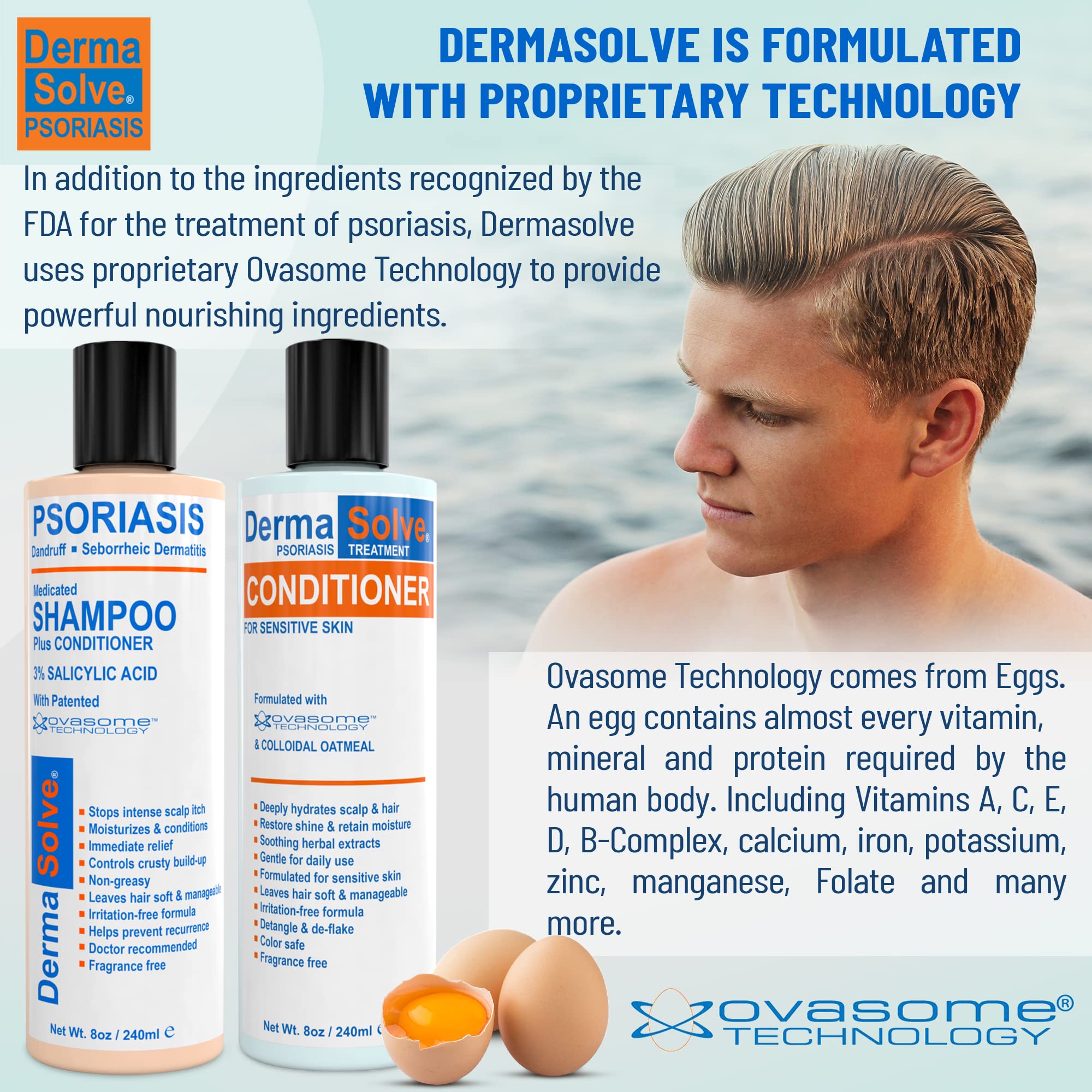 Dermasolve ingredient panel highlights naturally sourced vitamins and minerals.