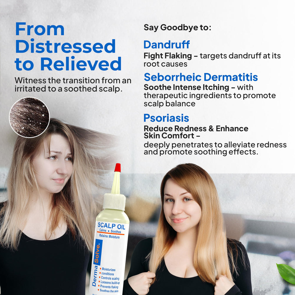 Dermasolve scalp oil packaging close-up emphasizes premium dermatologist-approved care