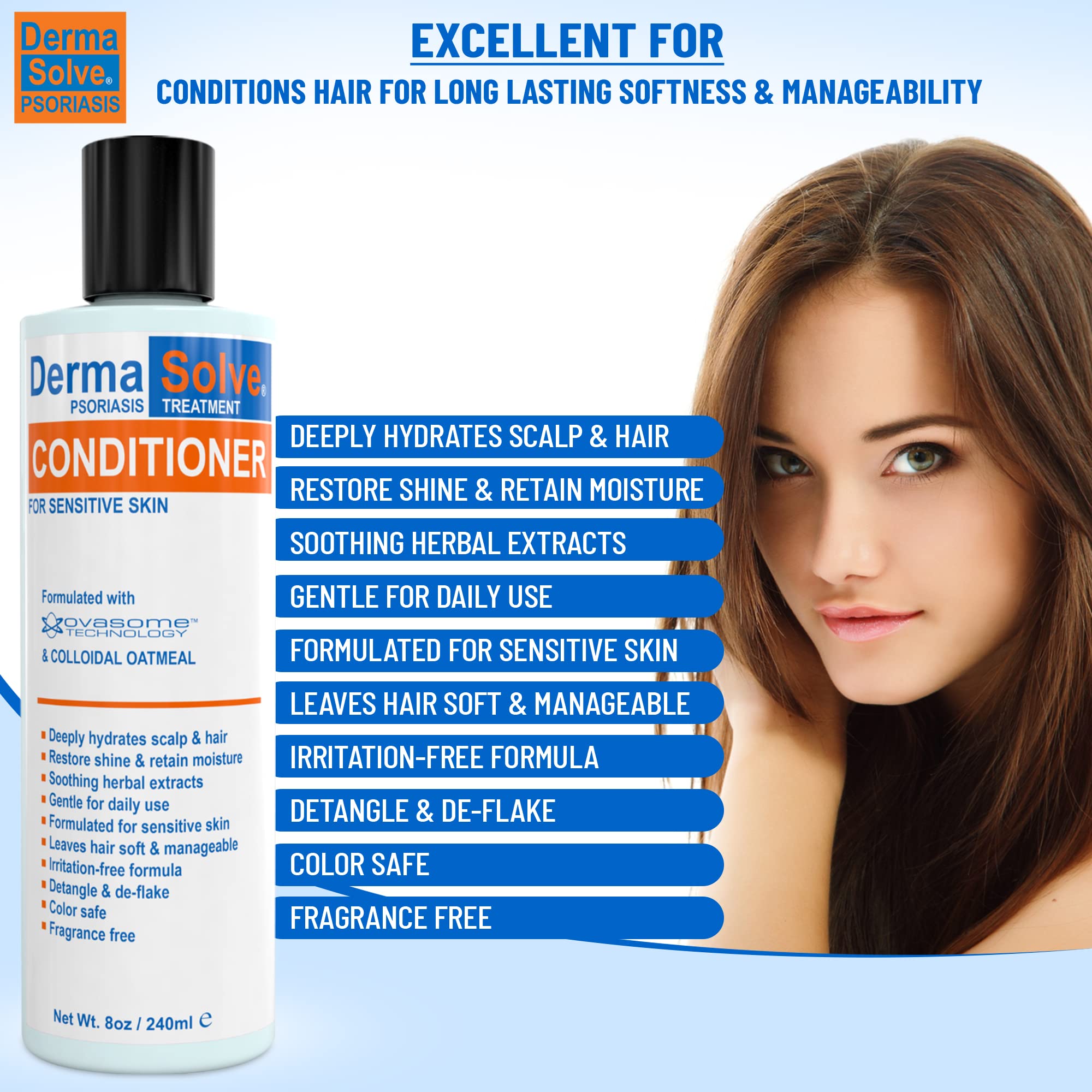 Dermasolve silky hair after use with easy manageability.