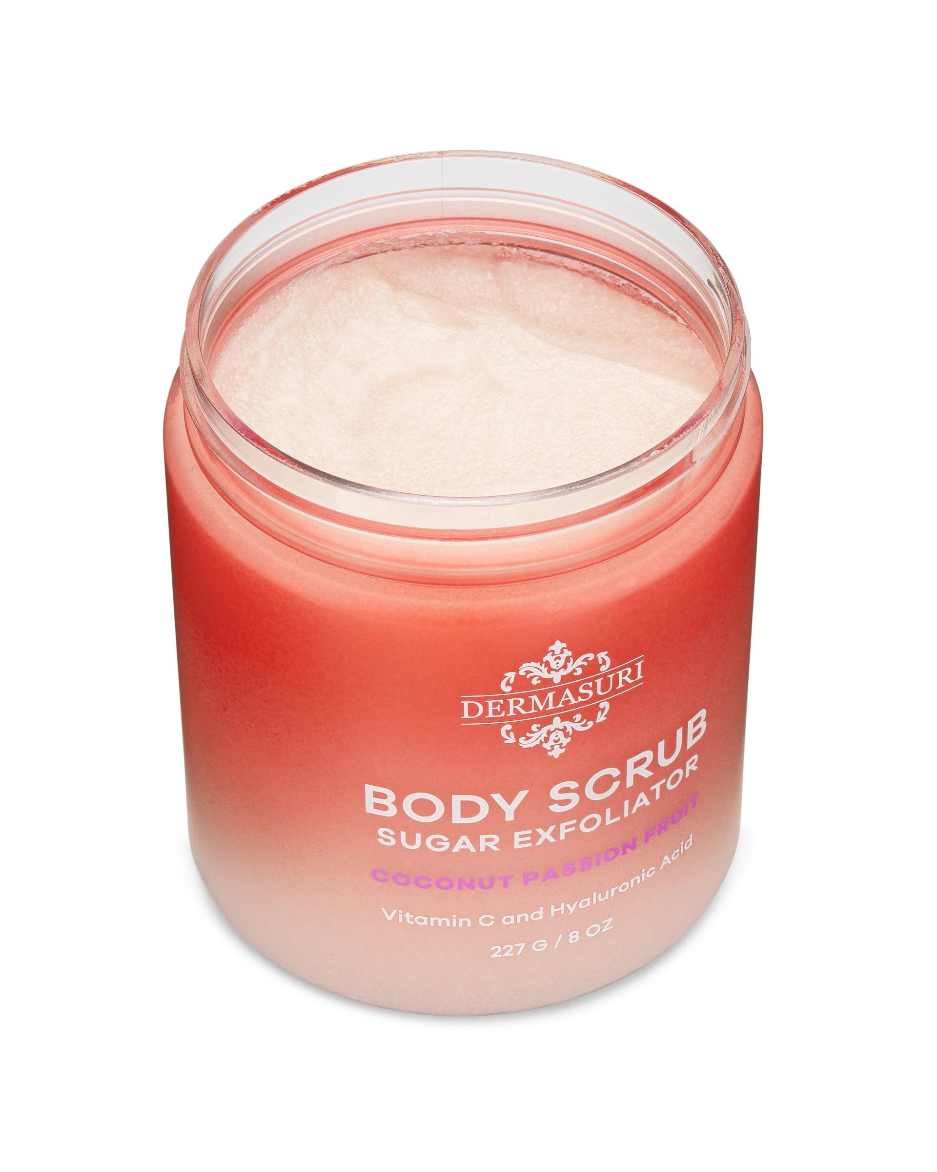 Dermasuri sugar scrub foam during shower massage promotes hydration and softness.