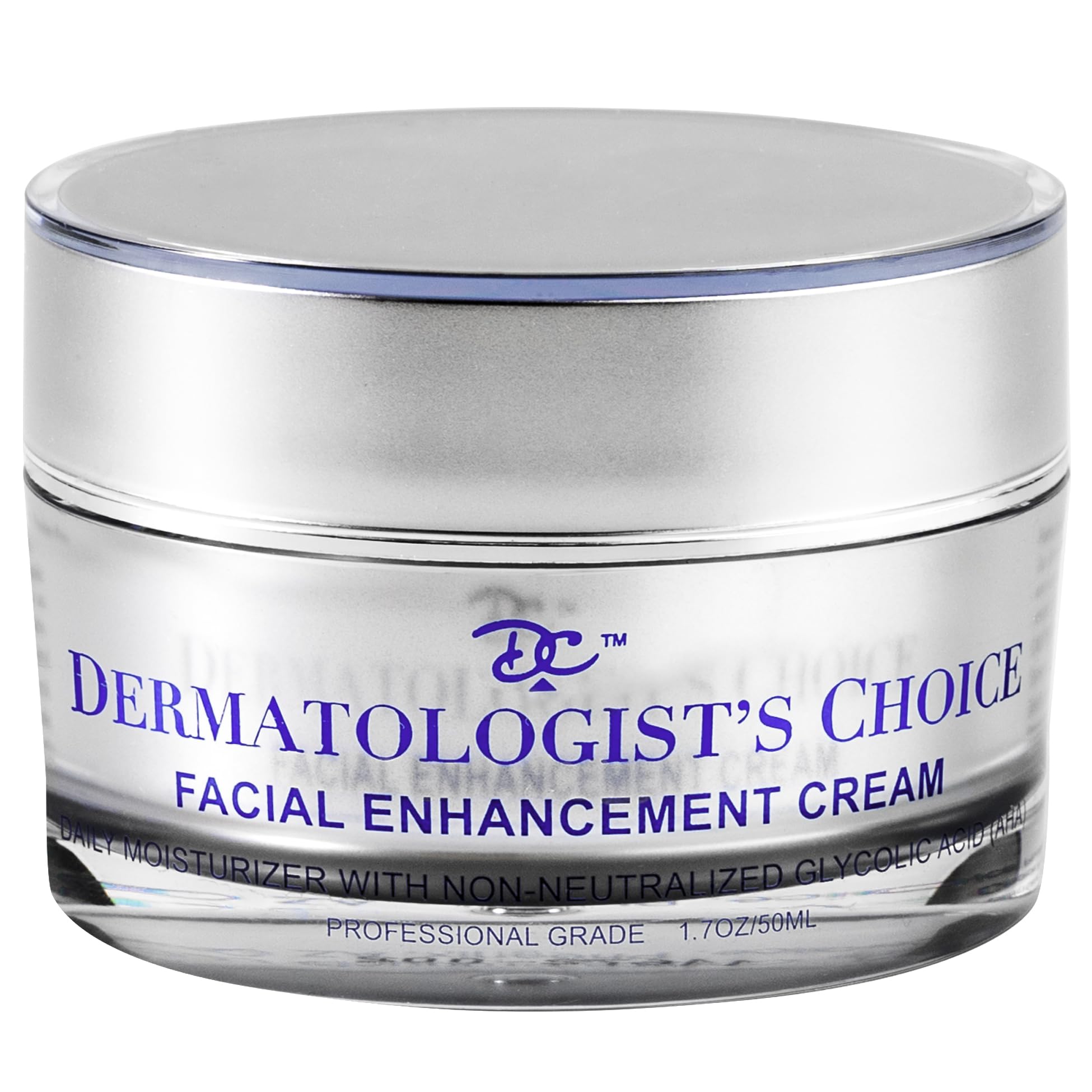 Dermatologist's Choice daily anti-aging cream bottle with pump for smooth, hydrated skin.