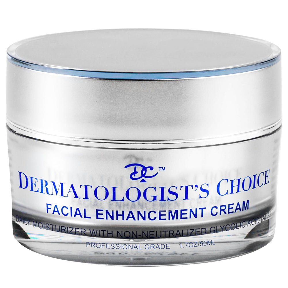 Dermatologist's Choice daily anti-aging cream bottle with pump for smooth, hydrated skin.