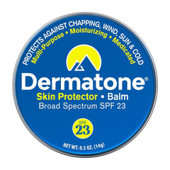 Dermatone Skin Protector Balm travel tin shown for on-the-go outdoor protection